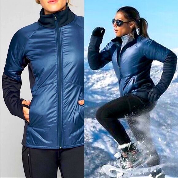 ATHLETA | Eco Insulation Rock Creek Zip Front Jacket Coat Blue Women’s Size M - Picture 1 of 13